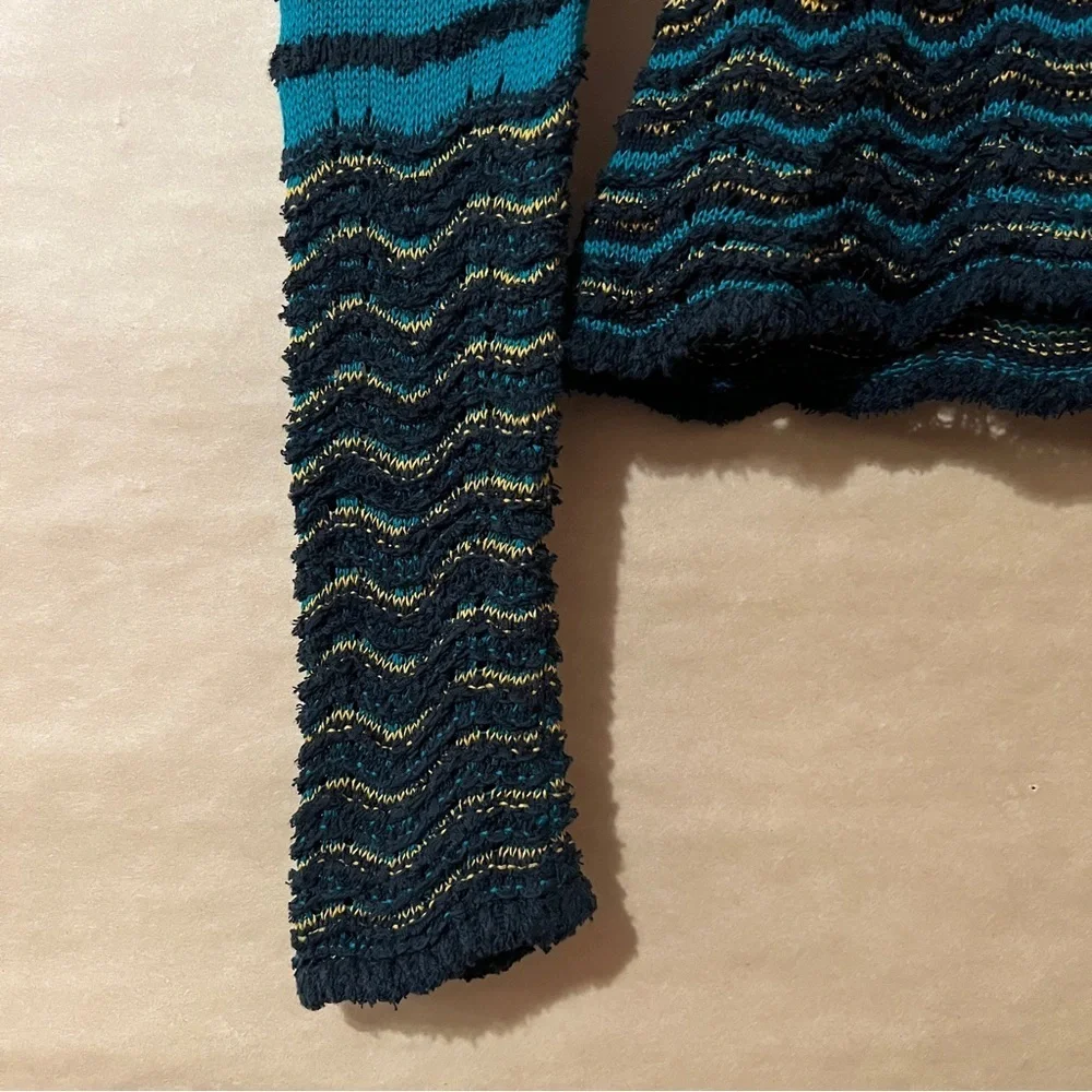 Ulla Johnson | Shirin Pullover Malachite Cosmic Wave Knit Sweater Ruffle Size S
